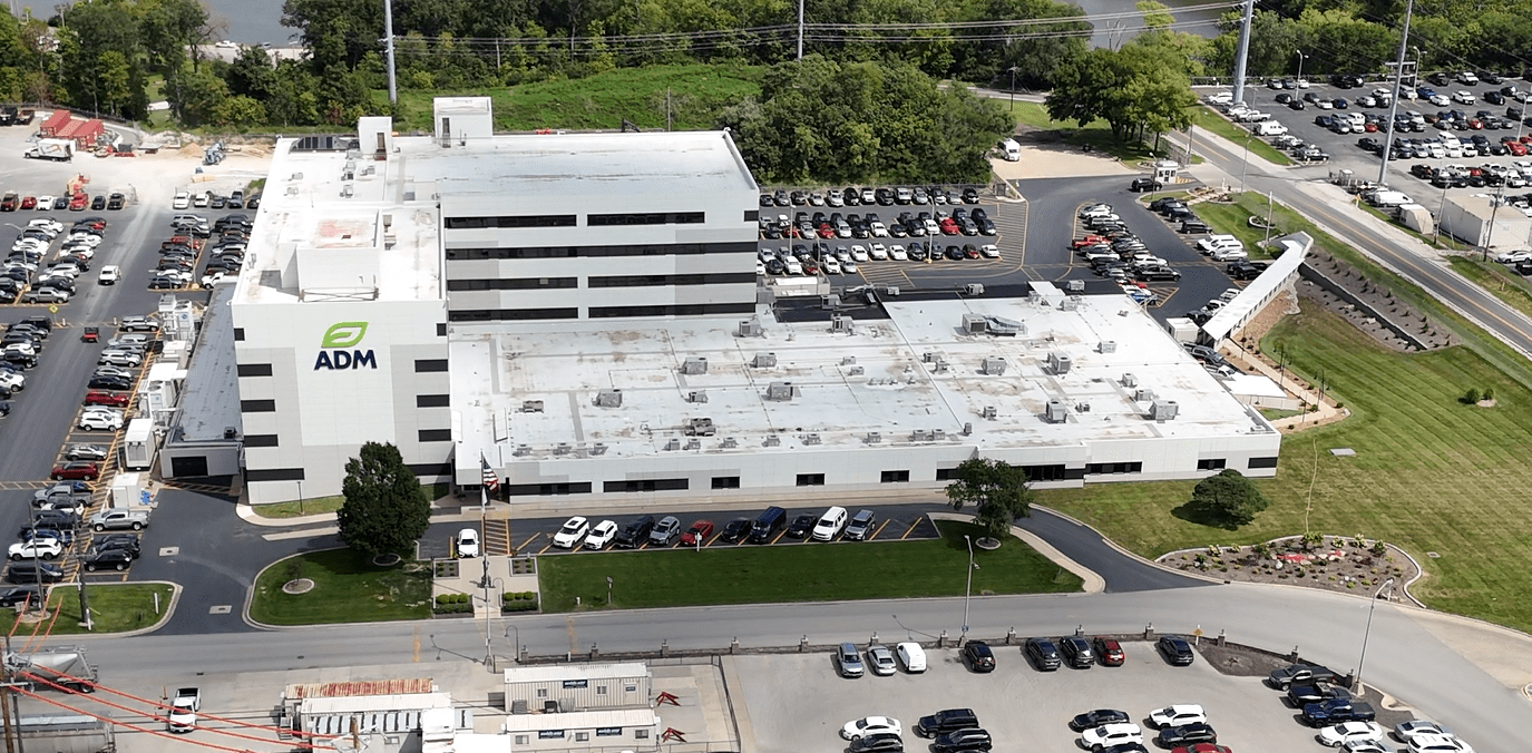 Vue aérienne de l'usine de transformation ADM